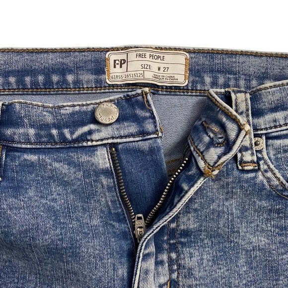 Free People Great Heights Acid Wash Fray Hem Skinny Jeans Stretch Distressed 27 - Picture 13 of 16